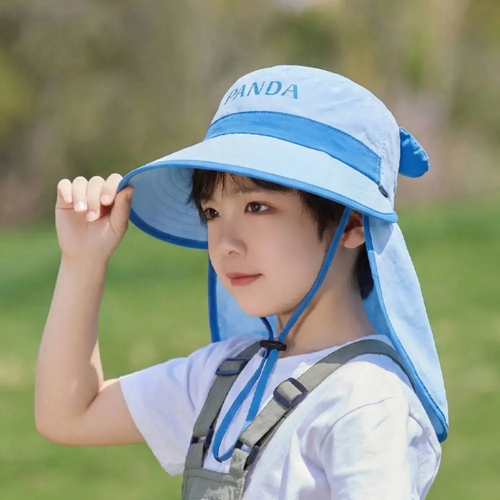 

Big Brim Children's Sun Hat Sun Protection Foldable Children Beach Cap Cap Extended Shawl Kids Whistle Sunscreen Hat Outdoor