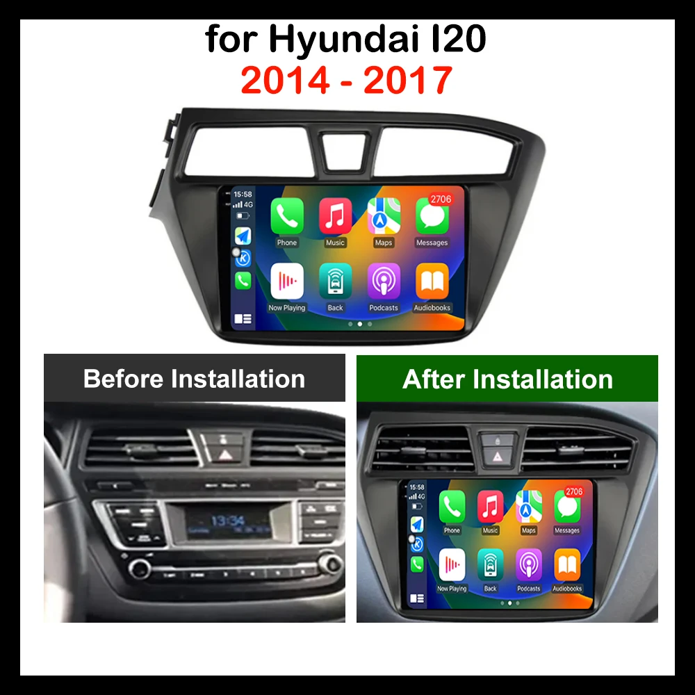 for Hyundai I20 2014 - 2017 9 inch Car Multimedia Radio Video Player Android OS GPS Navi BT DSP Stereo Wireless Touch Screen