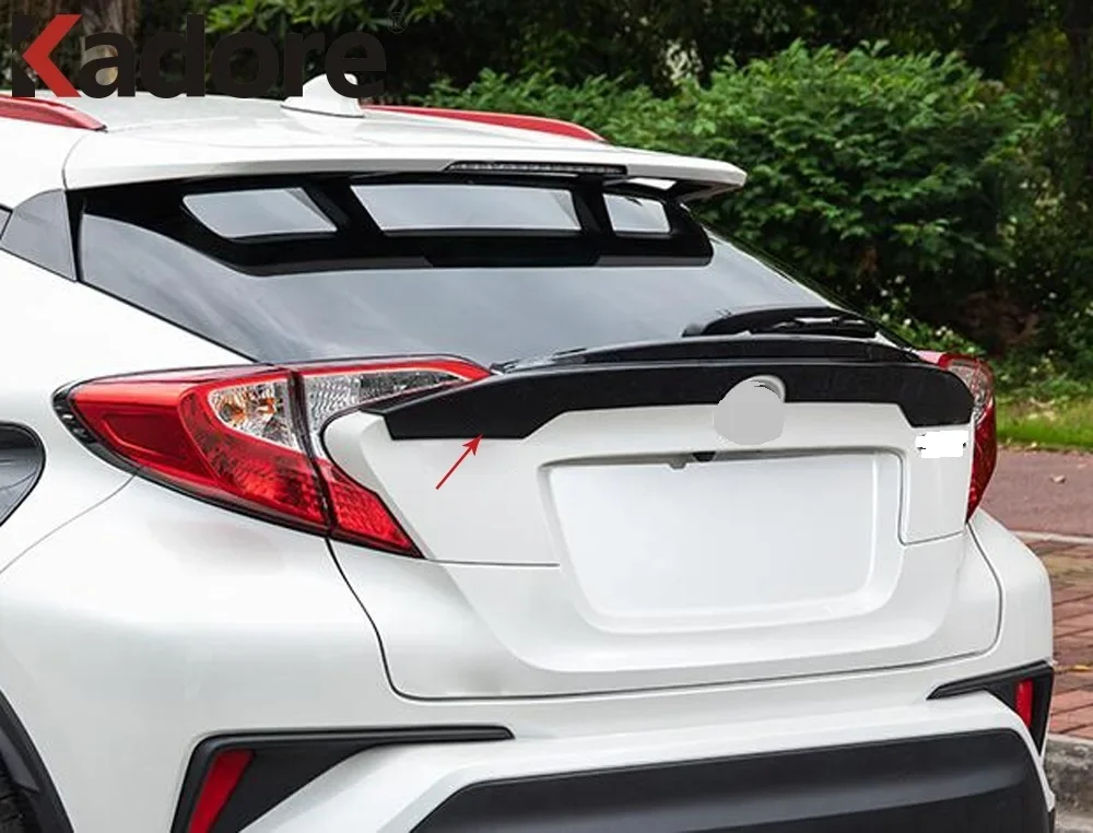 For Toyota C-HR CHR 2016 2017 2018 2019-2023 Carbon Fiber Spoiler Lips Rear Trunk Wings Car styling Sticker Exterior Accessories