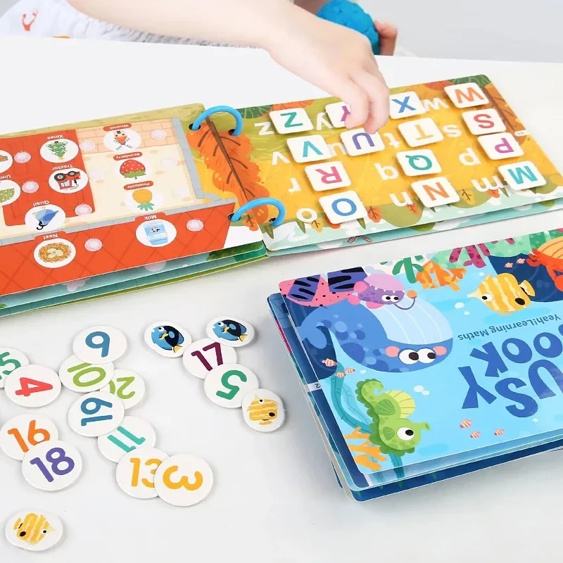 Montessori DIY Scene Stickers for Children Hand-on Puzzle Reusable Books Cartoon Learning Cognition Toys for Kids ﻿Quiet Book