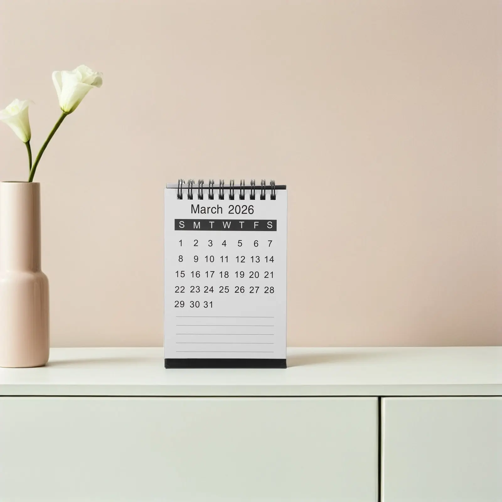 

Набор из 2 мини-настольных календарей на 2026-2027 годы (с января по июнь), спиральный, откидной, компактный, современный, эстетичный настольный планировщик