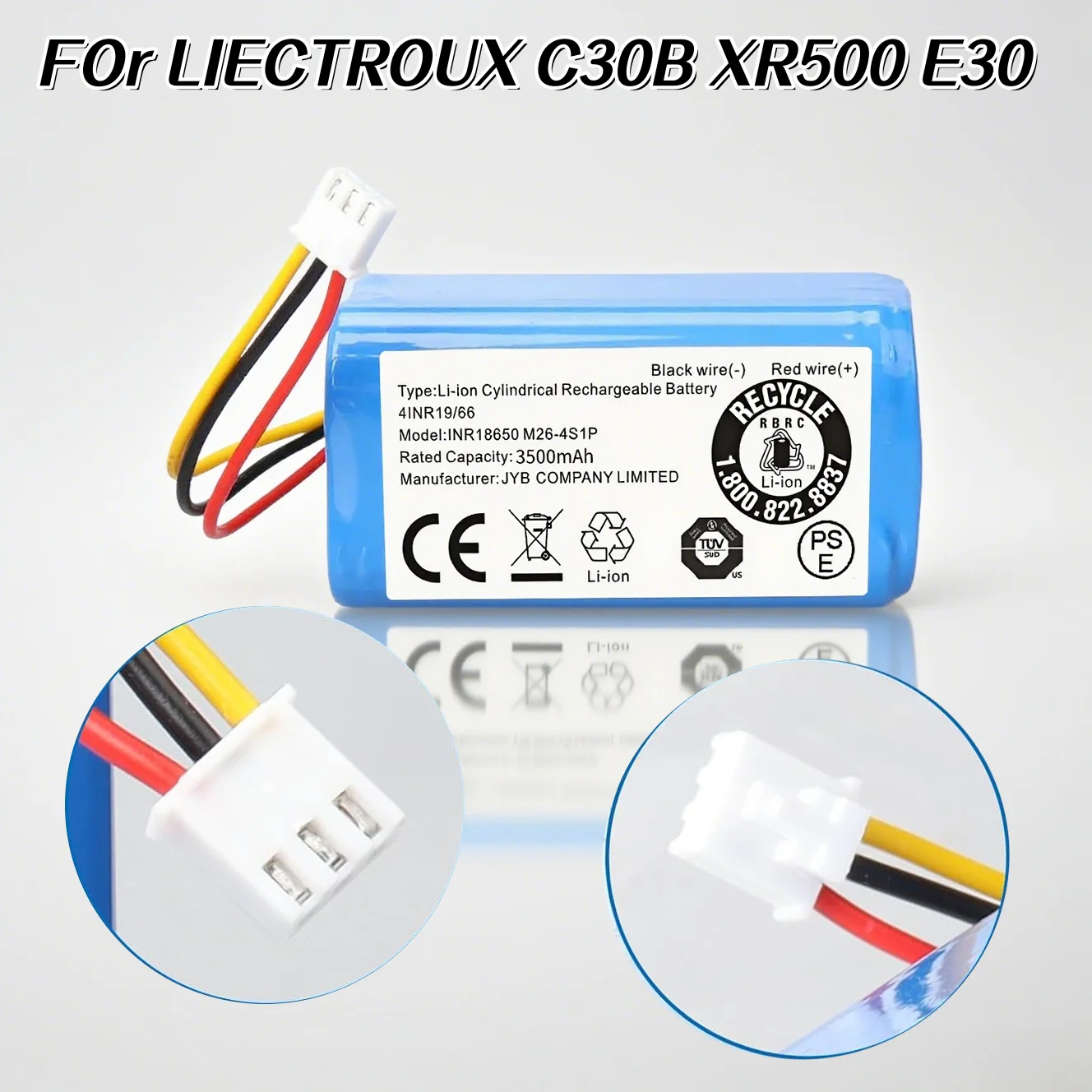 

For LIECTROUX C30B XR500 E30 PROSCENIC 800T 820P 820T 820S Robot Vacuum 14.4V/14.8V 3500mAh 18650 Li-ion Battery