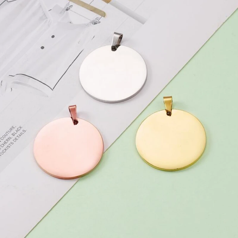 20Pcs 20Mm 25Mm Pvd Vergulde Nooit Vervagen Ronde Hoek Ronde Schijven Spiegel Polish Rvs Charms voor Diy Maken