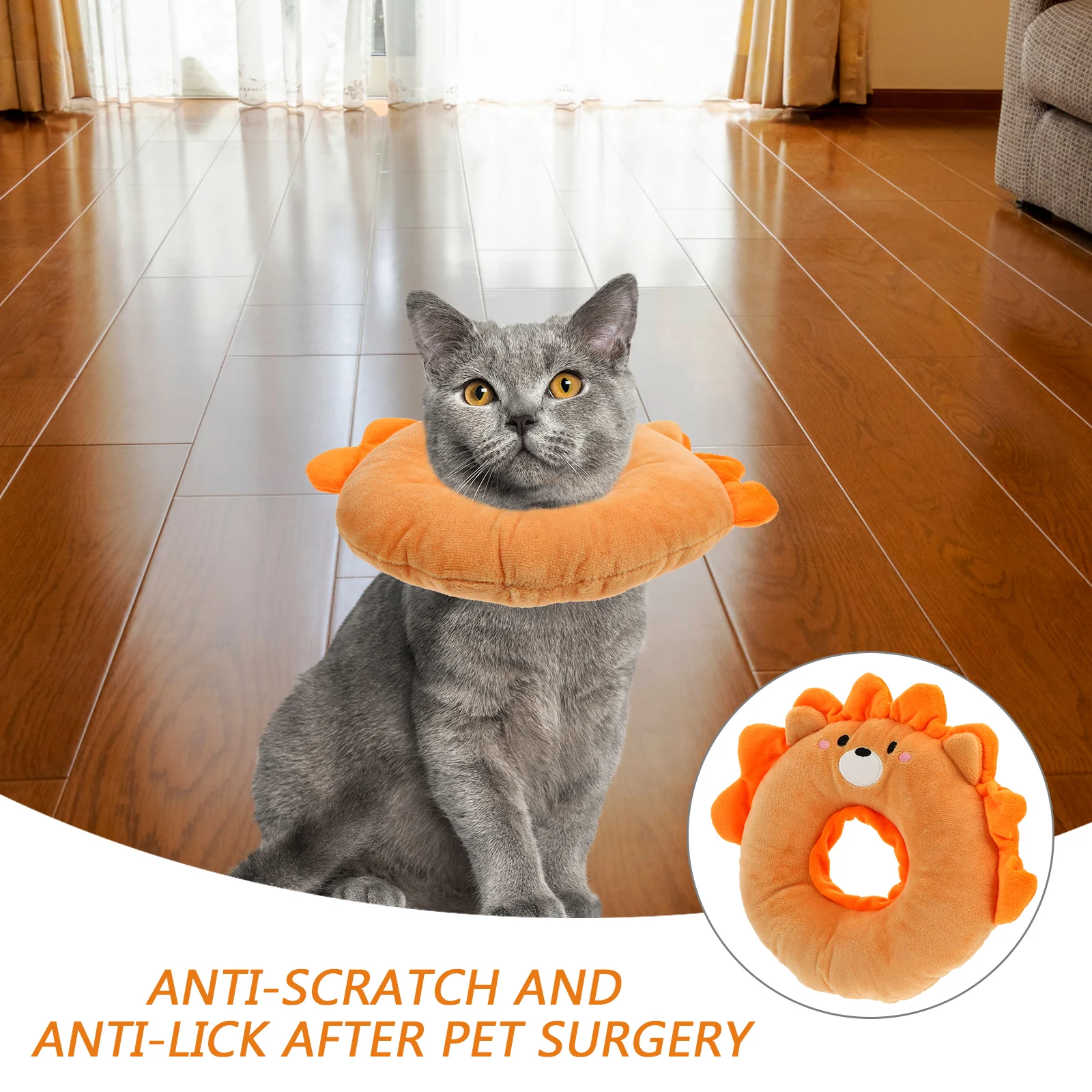 

Cartoon Animal Style Cat Recovery Collar Adjustable After Surgery Neck Cone Pet Protective Cone Cat Recovery Collar