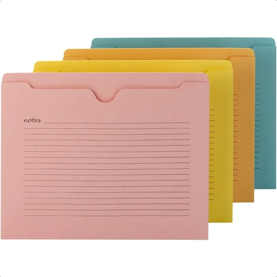 

Notes File Jacket Letter Size Straigut Tab FlatNo Expansion Assorted Colors 12 per Pack 75616