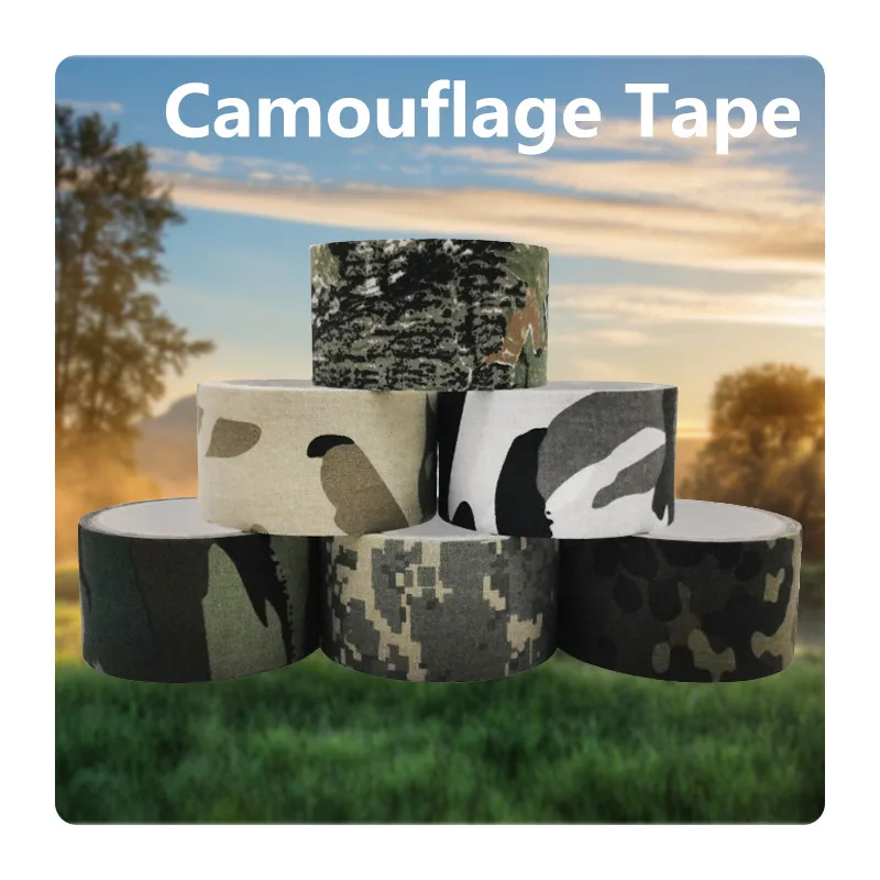 5M/10M Multi-functional Camo Tape Self-adhesive Camouflage Hunting Paintball Airsoft Rifle Waterproof Non-Slip Stealth Tape