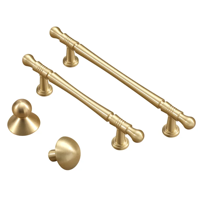 Luxury American‑Style Solid Brass Mushroom Cabinet Knob Premium Pull Handle Cupboard Wardrobe Drawer Household Furniture