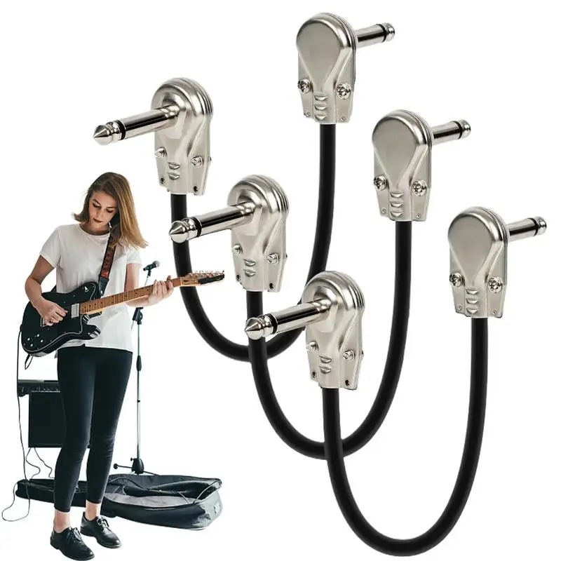 

Pedal Board Cables 6 Inch Professional Guitar Patch Cables 6 Inch Right Angle Stereo Cord For Studio And Instrument Use 3x