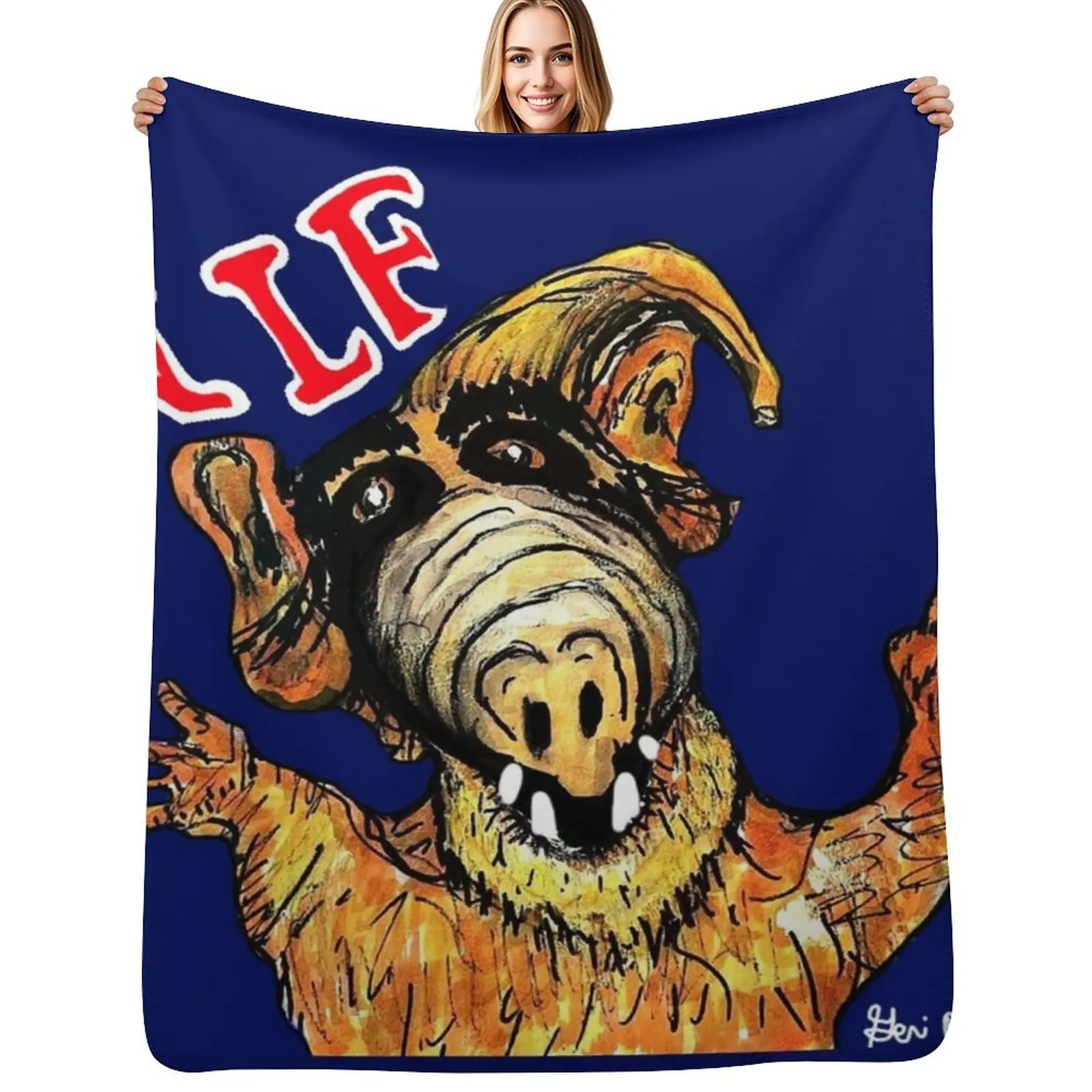 ALF (TV series) September 22, 1986, to March 24, 1990 Throw Blanket Soft Beds Plaid Hairys funny gift Blankets