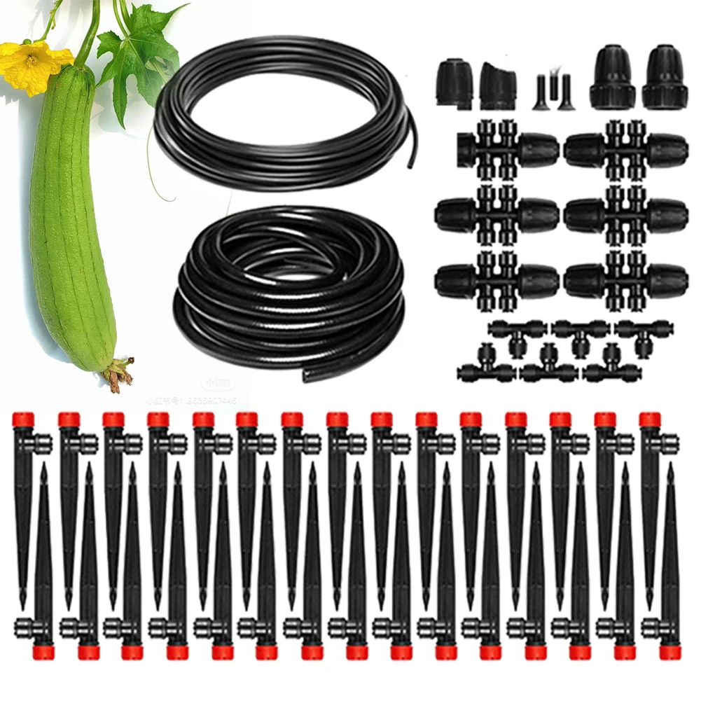 

Garden Watering System Garden Drip Irrigation Kit 10M+15M Automatic Plant Watering System for Garden Greenhouse Flower Bed Lawn