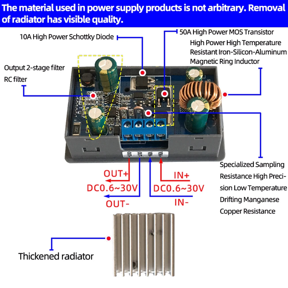CNC DC DC Buck Boost Converter CC CV 0.6-30V Power Module Adjustable Laboratory Regulated Step-Down Step-Up Power Supply Module