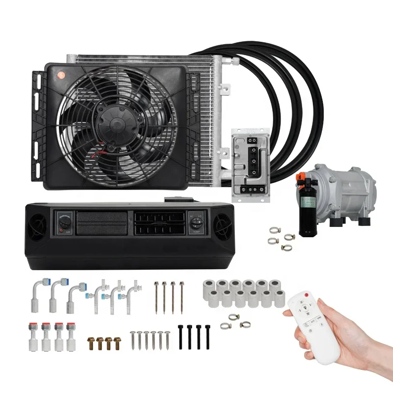 Kit di climatizzazione elettrica con compressore elettrico per condizionatore d\'aria sotto cruscotto da 12 V