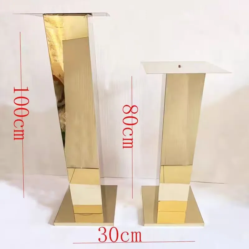 

2 PCS/ Lot Flower Road Lead Metal Pillar Wedding Table Centerpieces Event Party Vases Home Hotel Decoration