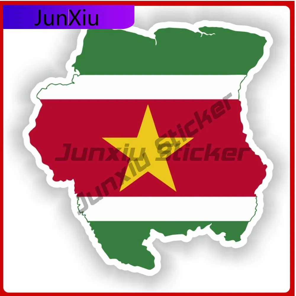 

Suriname National Flag and Emblem Map Shape Stickers Decorative Camping Car Auto Rv Stickers Truck Camper Decals Accessories PVC