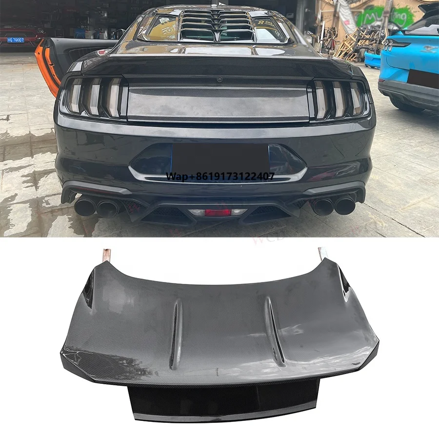 

WCDG Style Real Carbon Fiber Rear Ducktail Boot Trunk Lid for Mustang 2015-2017/2018- 2023 Rear Trunk Cover Car Bodykit