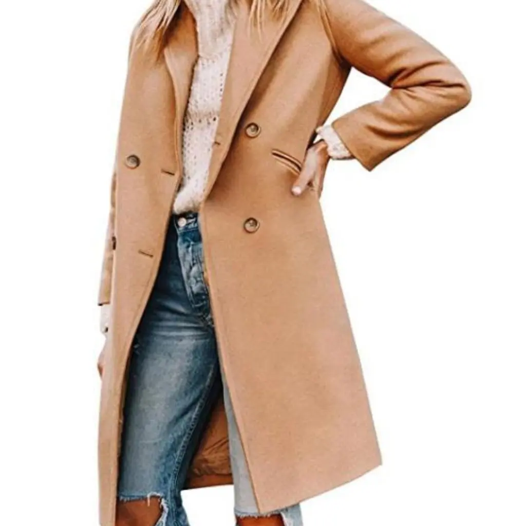 

Женское шерстяное пальто на осень-зиму, независимая станция, точечный дизайн, длинная модная верхняя одежда для женщин