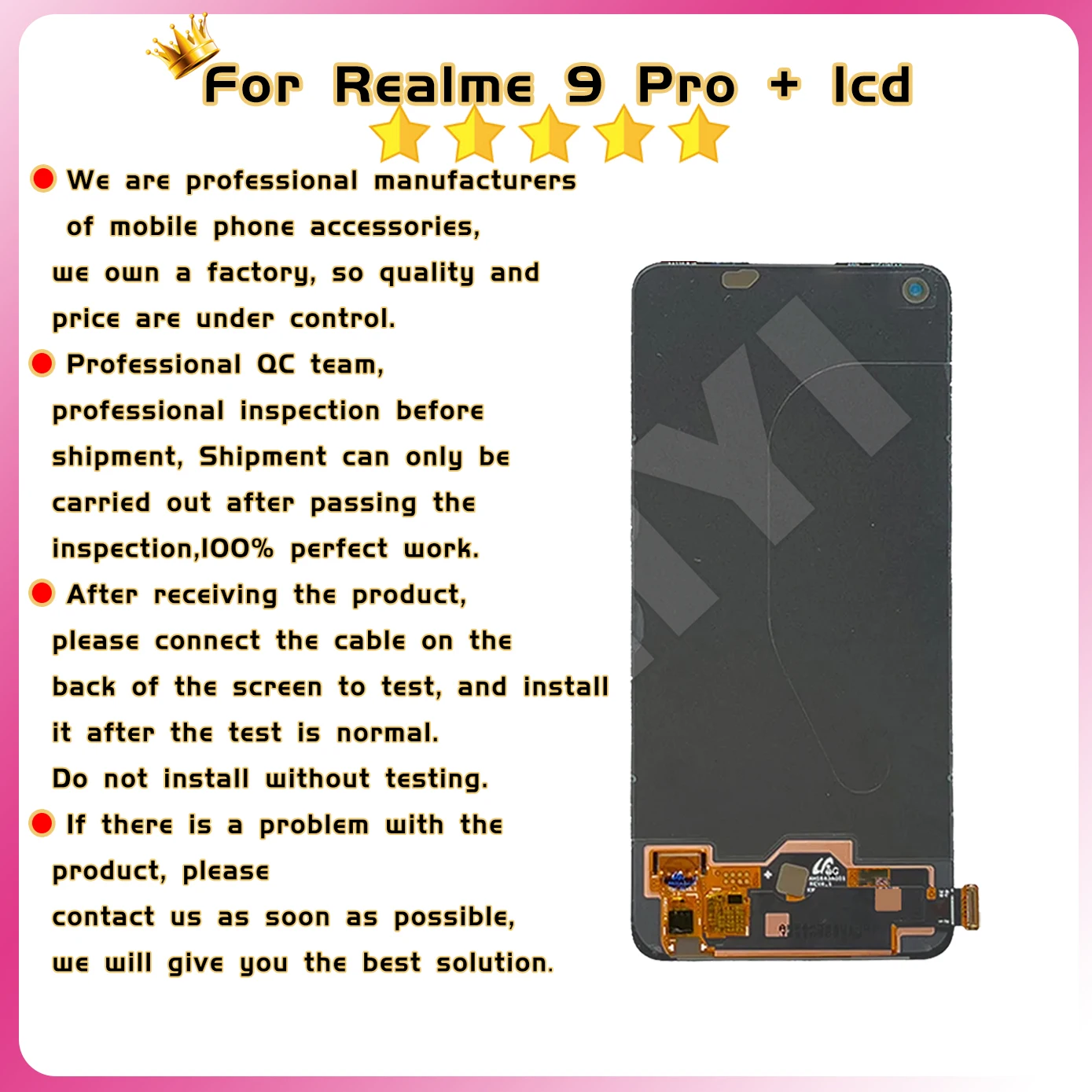 100% Tested Lcd For Realme 9 Pro + Screen Display RMX3392, RMX3393 For RealMe 9 Pro Plus LCD Display Touch Digitizer Replacement