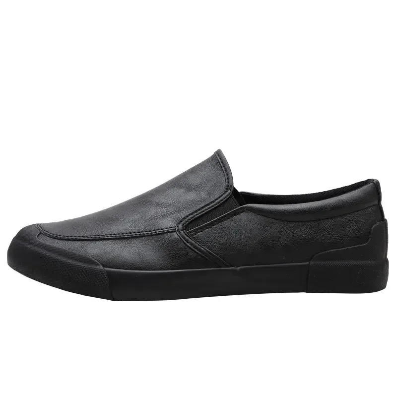 Sapatos de couro casual masculino, roupa formal, trabalho, dirigindo, versátil, esportivo, preto, de sola macia, verão