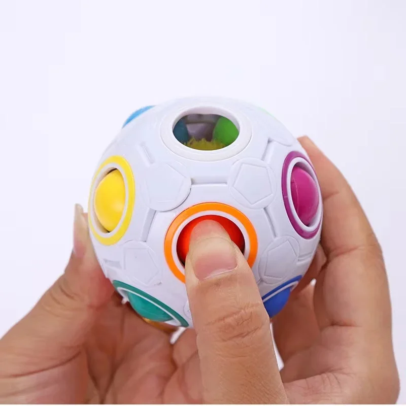 1pcs Creative Magic Spheric Cube Speed Rainbow Ball Puzzles Learning Educational Toys For Children Adult Office Anti Stress Gift