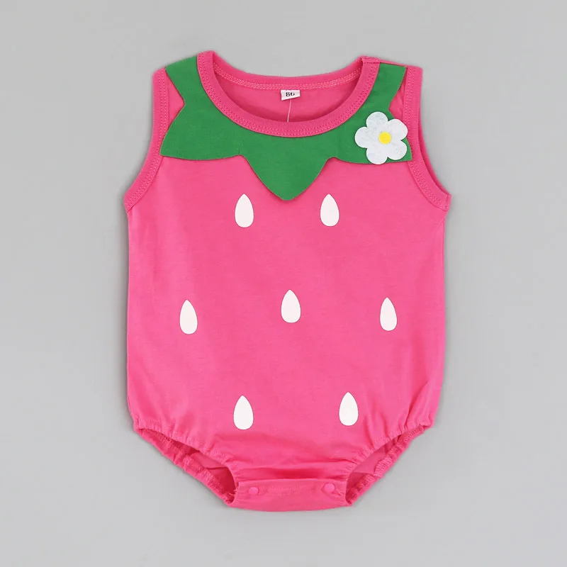 Pelele triangular con estampado para bebé, ropa de verano para niño de 0 a 24 meses, mono de frutas para niña