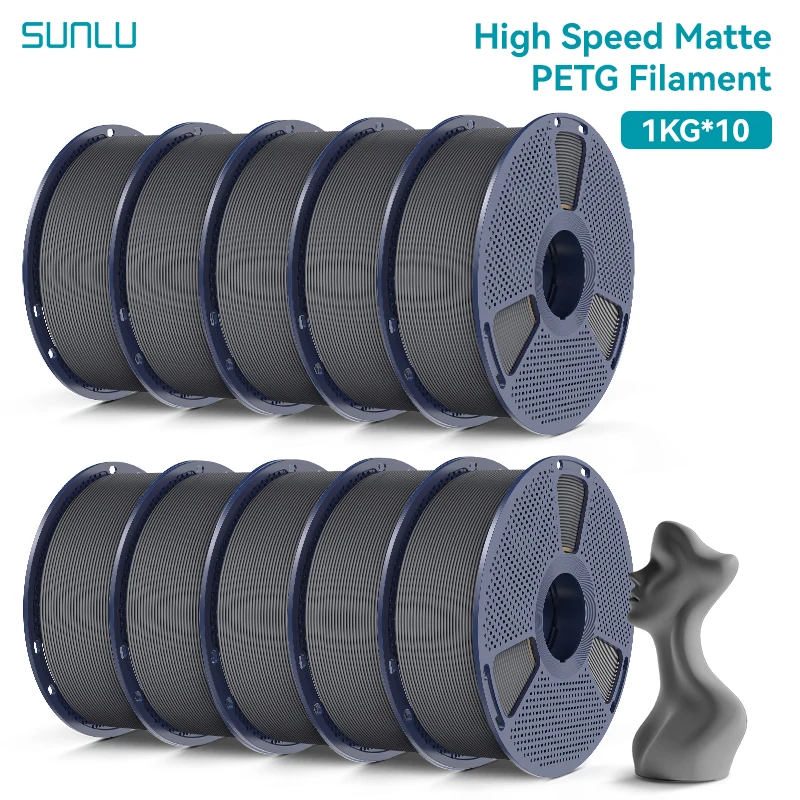 SUNLU Hochgeschwindigkeits-Matt-PETG-Filament 1KG/2KG/3KG/5KG/10KG 1,75mm Ultra-Schneller 600mm/s Druck, Kein Fadenziehen, Für Creality, Bambu Lab