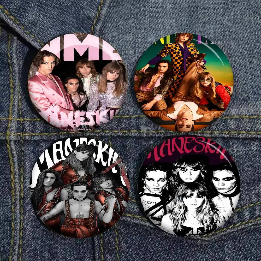 M-Maneskin D-Damiano David Band Tinplate Pin Button Custom Anime Role Old-school Brooch Cartoon Collar Badge Jewelry Gift Fans
