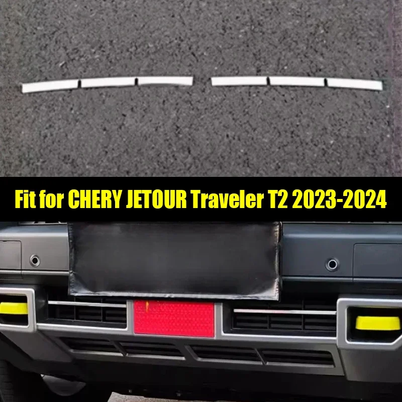 New! Car Grille Lower Trim Fit for CHERY Jetour Traveller T2 2023 2024 Stainless Steel Bright Silver Auto Exterior Trim Accessor