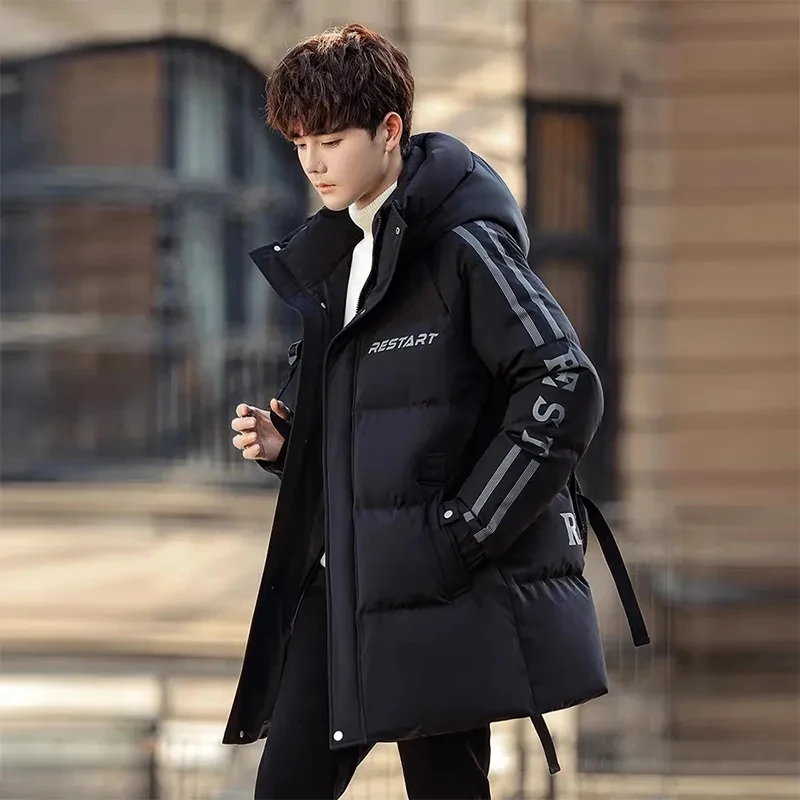 면 패딩 재킷 여성 롱 2025 겨울 신상 남성 다운 코트 여성 파카 한국 스타일 루즈핏 아우터 후드 따뜻한 겉옷 탑