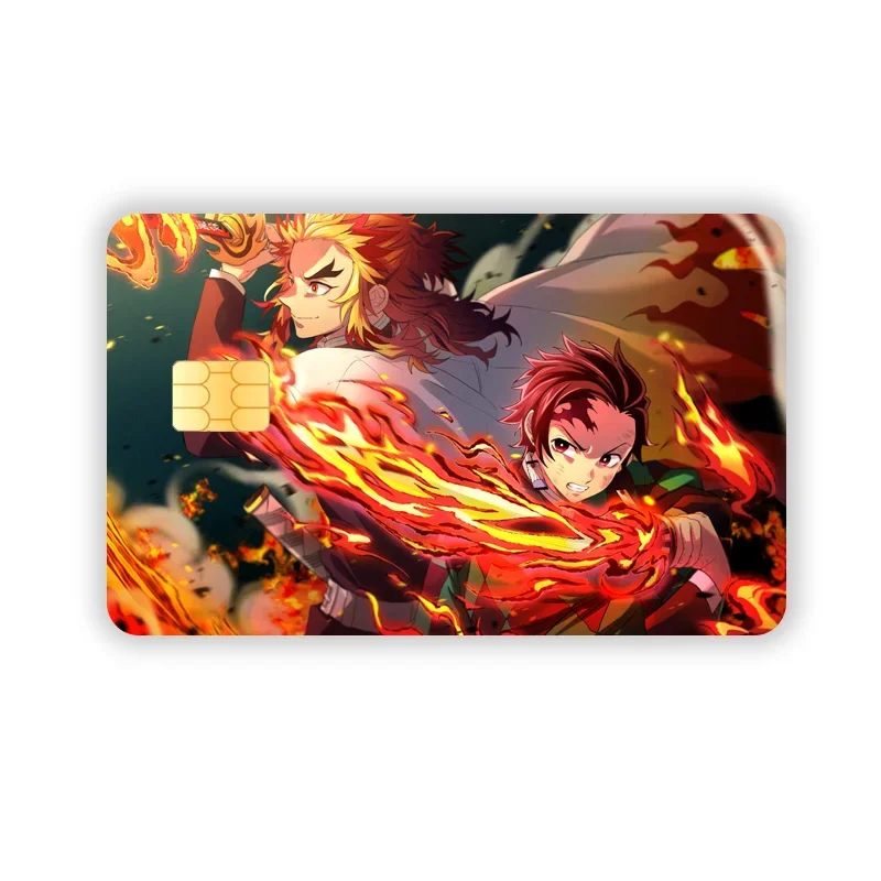 Waterproof Sticker Decoration Debit Bank Charge Card Protective Film Cartoon Credit Card Skin Stickers Demon Slayers