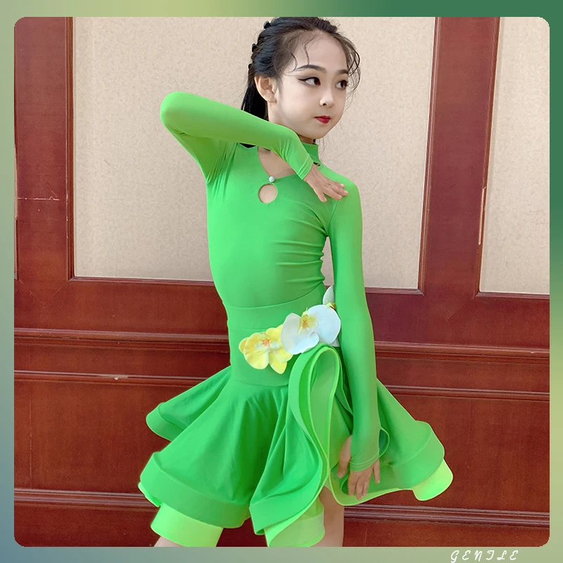 

Spring and Autumn's new girls' dance popular performance training suit Latin dance high-end performance practice set