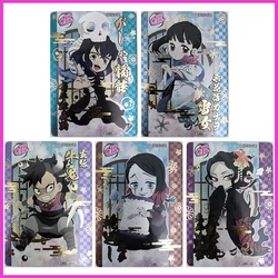 Anime Demon Slayer Rare QR Refraction Game Collectible Cards Enmu Tsuyuri Kanao Shinazugawa Genya Toys for boys Birthday Gift