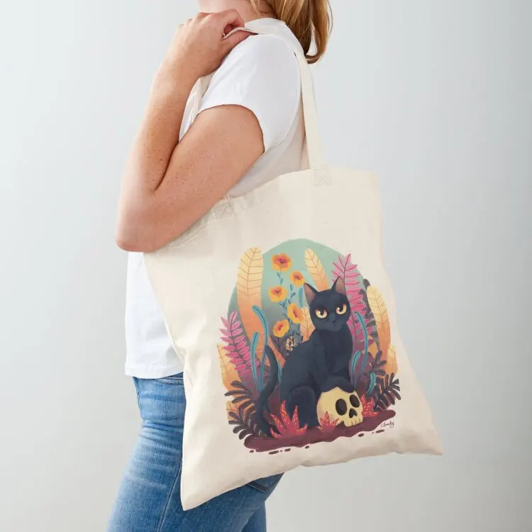 

Skull kitty Tote Bag Shopping bags tote bags men tote bags cloth Large for women