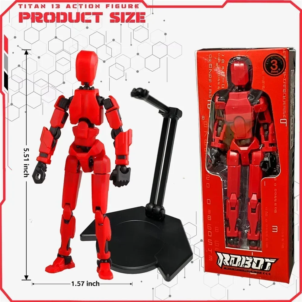 13 Joints Movable Action Figures Dummy Nova Robot Assembled T13 Action Figure with Holder Titan 13 Action Figure Lucky13 Toy