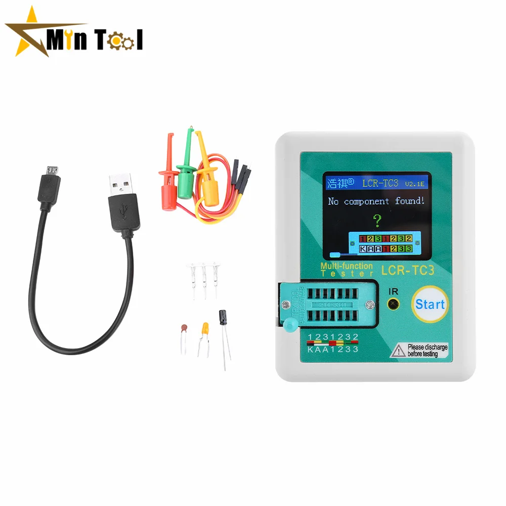 LCR-TC3 Transistor Tester multimetro per diodo triodo MOS/PNP/NPN condensatore resistore Transistor V2.1E per strumento elettricista