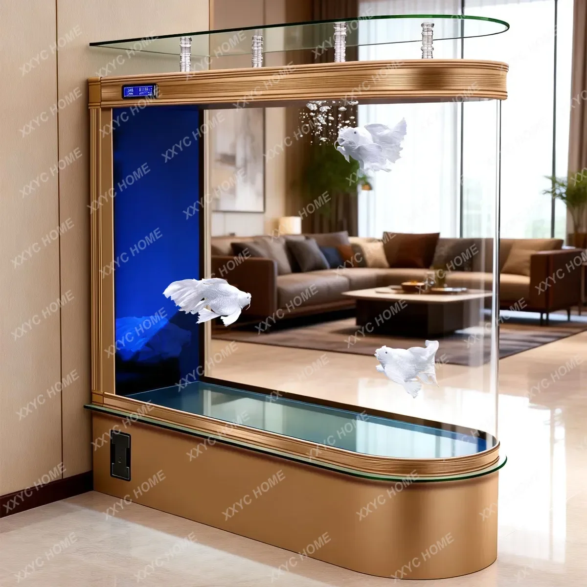 

Floor-to-ceiling Fish Tank Screen Partition U-shaped Golden Fish Tank Living Room New Household Ecological Aquarium