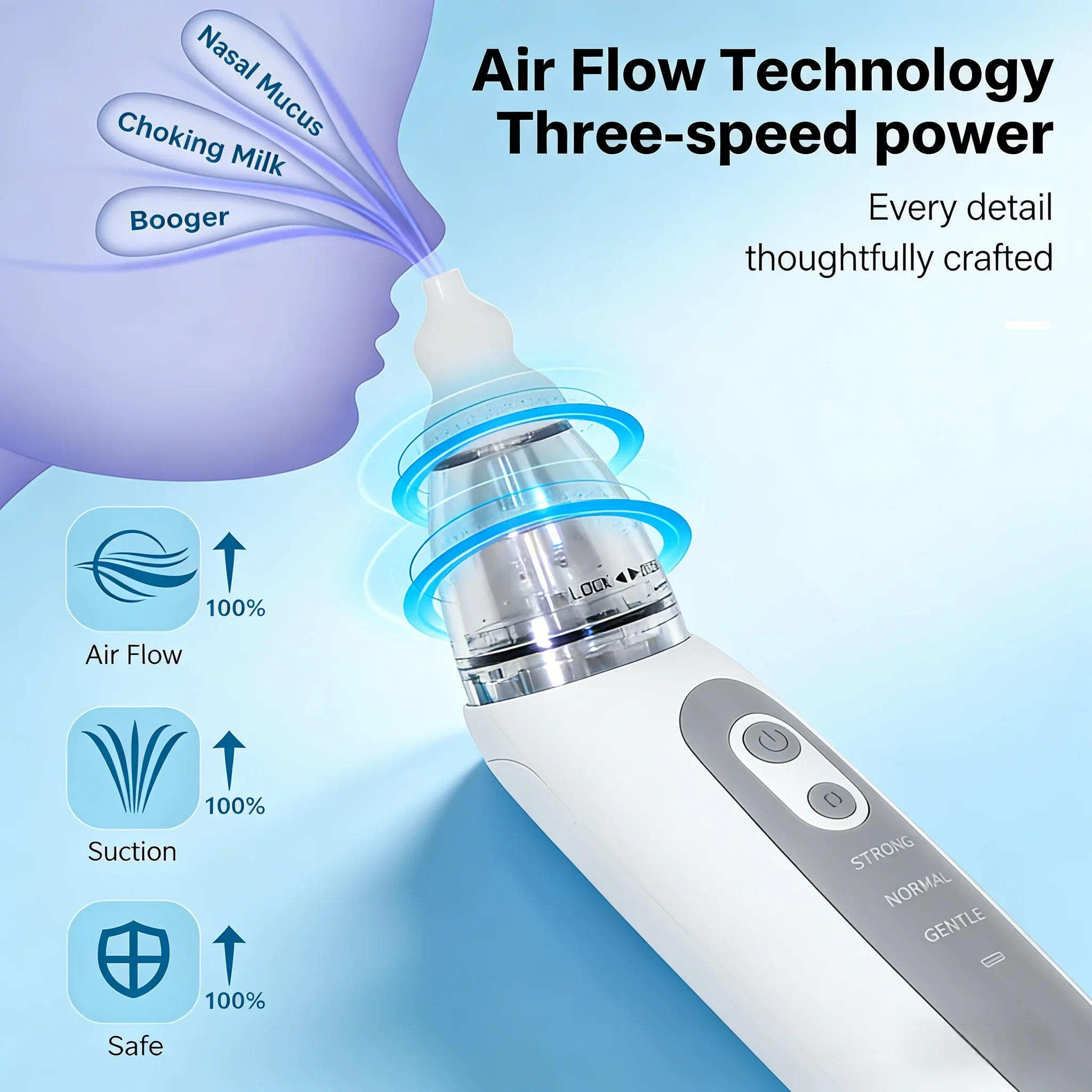 New Pattern Baby Electric Nasal Aspirator Charging Version Newborn Baby Nasal Aspirator Suck Out Prevent Nasal Congestion