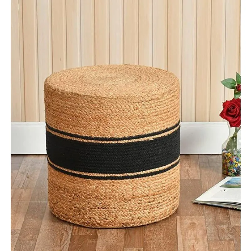 

Pouf Jute Handmade Natural Braided Home Decor Cushions Ottoman Pouf Cover Pouffe