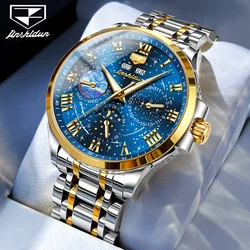 JSDUN 8957 Starry Sky Moon Phase Mechanical Watch For Men Roman Scale Auto Date Man Watches Waterproof Luminous Wrist Watches