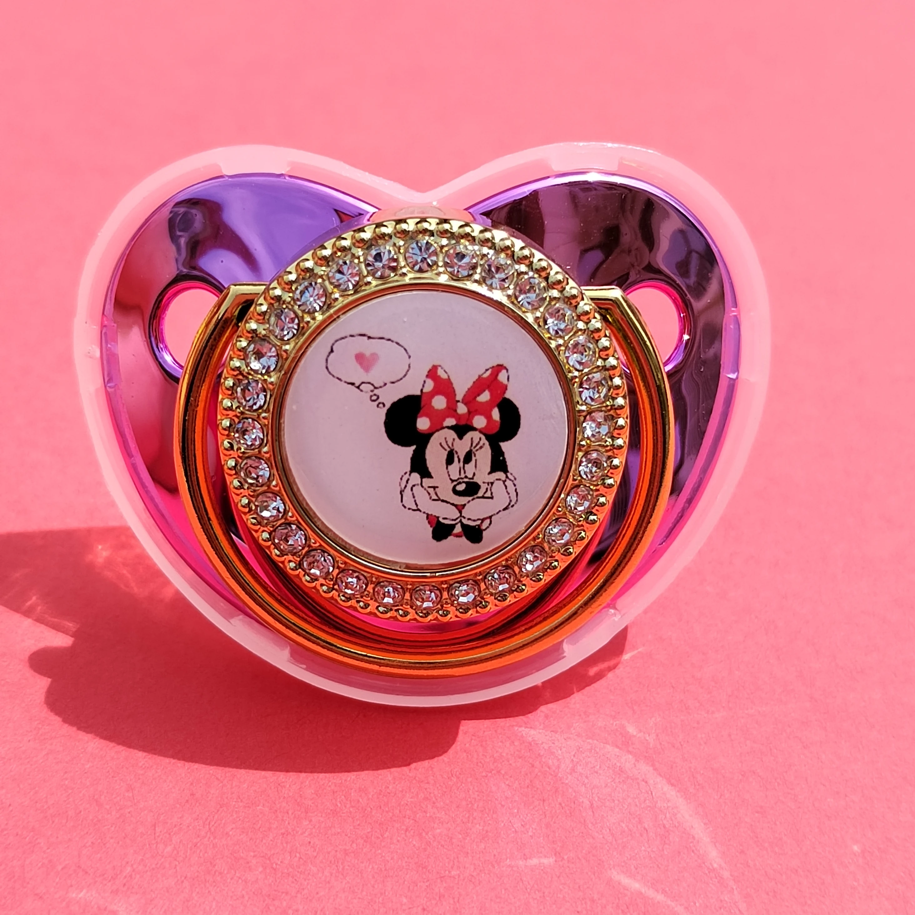 Baby Accessories Beads Chains Holder for Pacifier Babi PBA Free Silicone Dummy and Soother Cover New Minnie Mouse Print Tetine