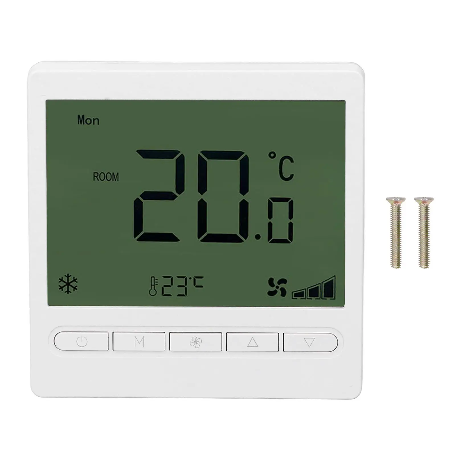 

Smart Fan Coil Thermostat with LCD Display - Efficient Microcomputer Control 220V, Durable ABS for office Use