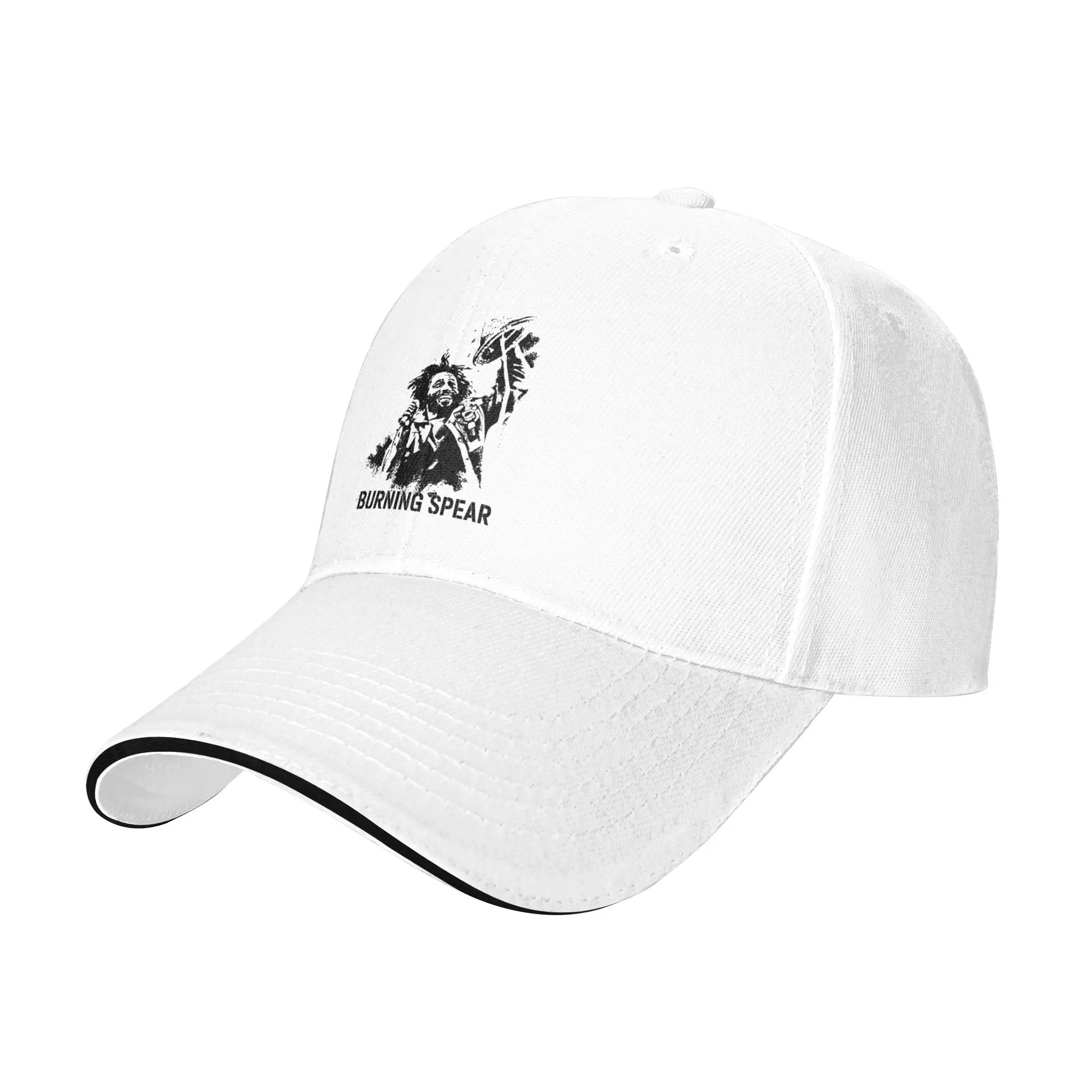 White And Black Burning Design Spear Musician Gift For Children Men Women A Baseball Cap Hat