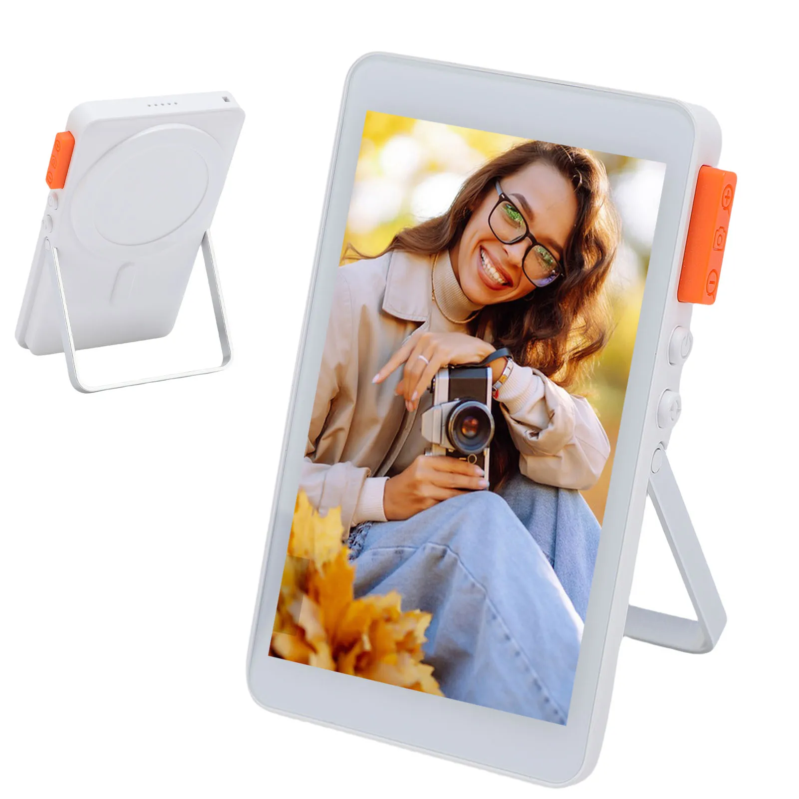 

Phone Rear Camera Selfie Screen Phone Vlog Selfie Display Screen 1080P 2300mAh Battery Strong Magnet 4 Inch for Outdoor Travel