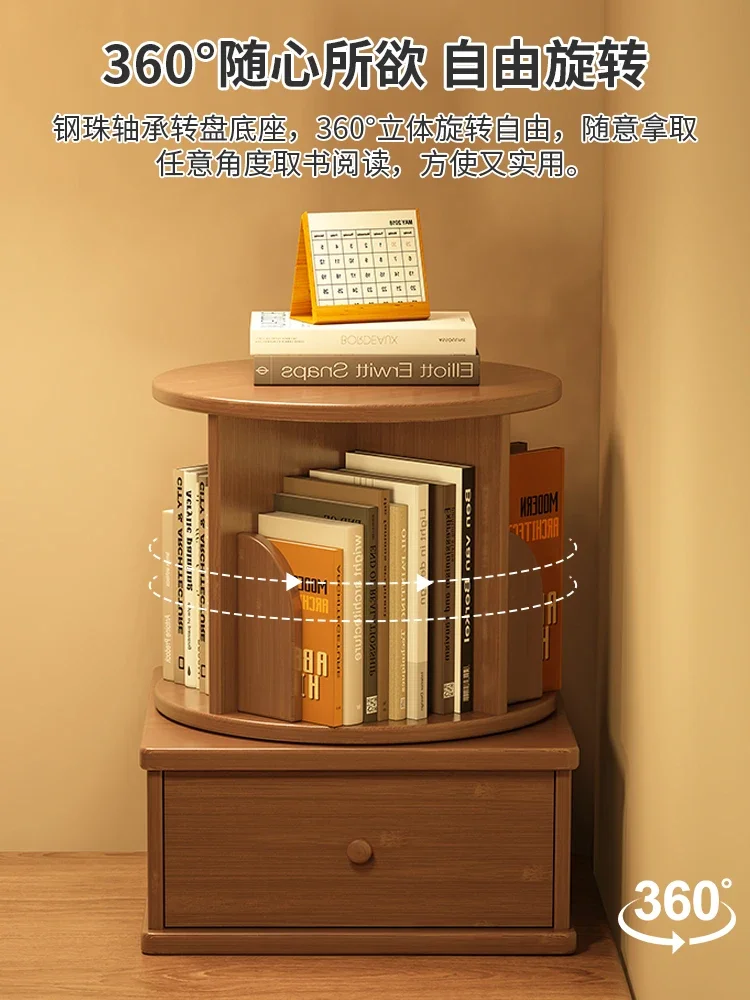 Desktop rotating bookshelf shelf storage and finishing on the table Small storage bookcase Home multi-layer desk transformation