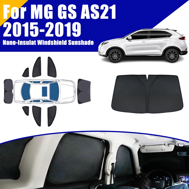 Full Coverage Sunshade For MG GS AS21 2015-2019 2016 2017 2018 Car Accessories Auto Windows Visor Privacy Cover Black Foldable