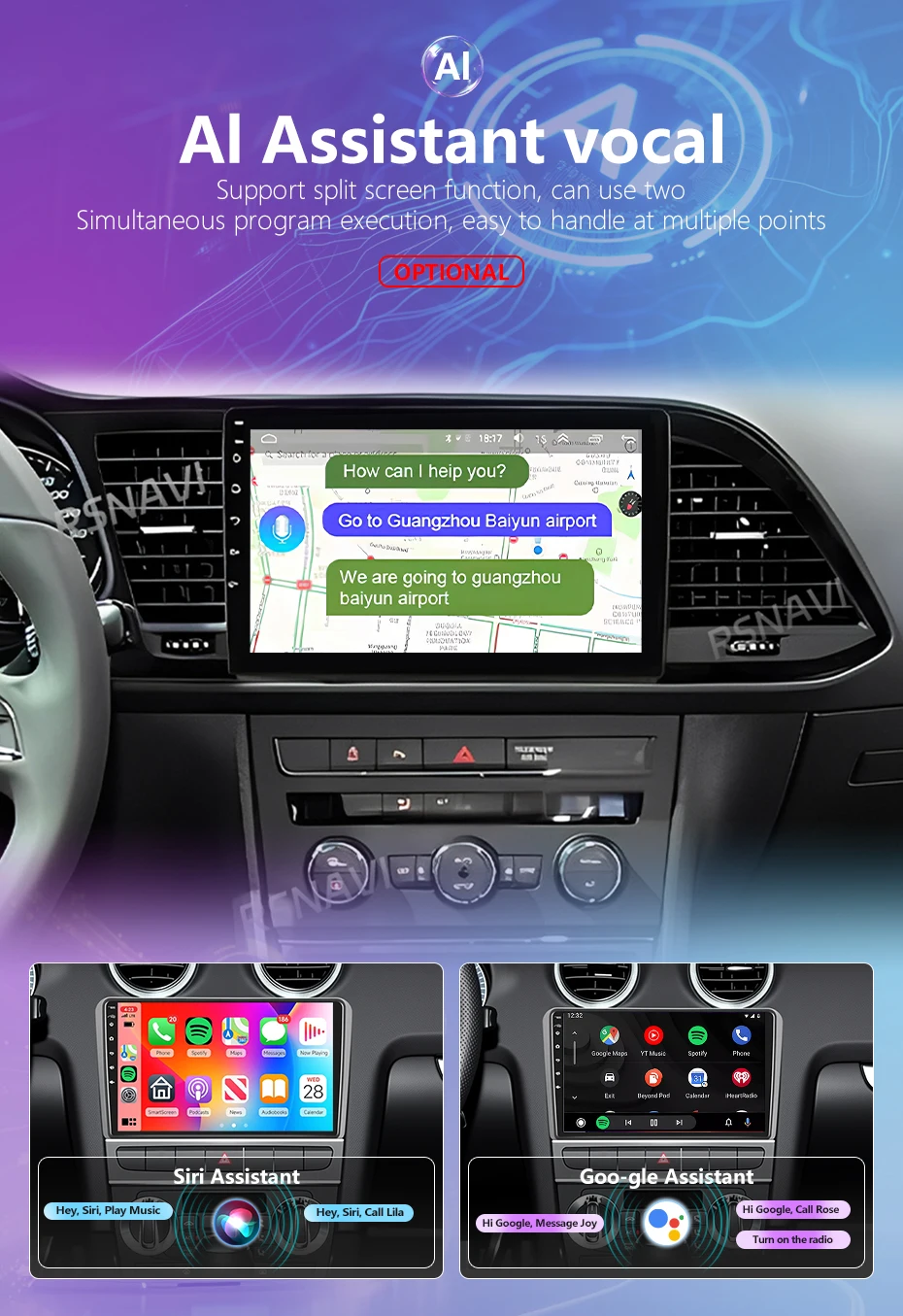 Android 16 Für Seat Leon 3 2012 2013 2014 2015 - 2020 GPS Multimedia Player Stereo Autoradio mit Wireless CarPlay Plug and Play – Detail 14