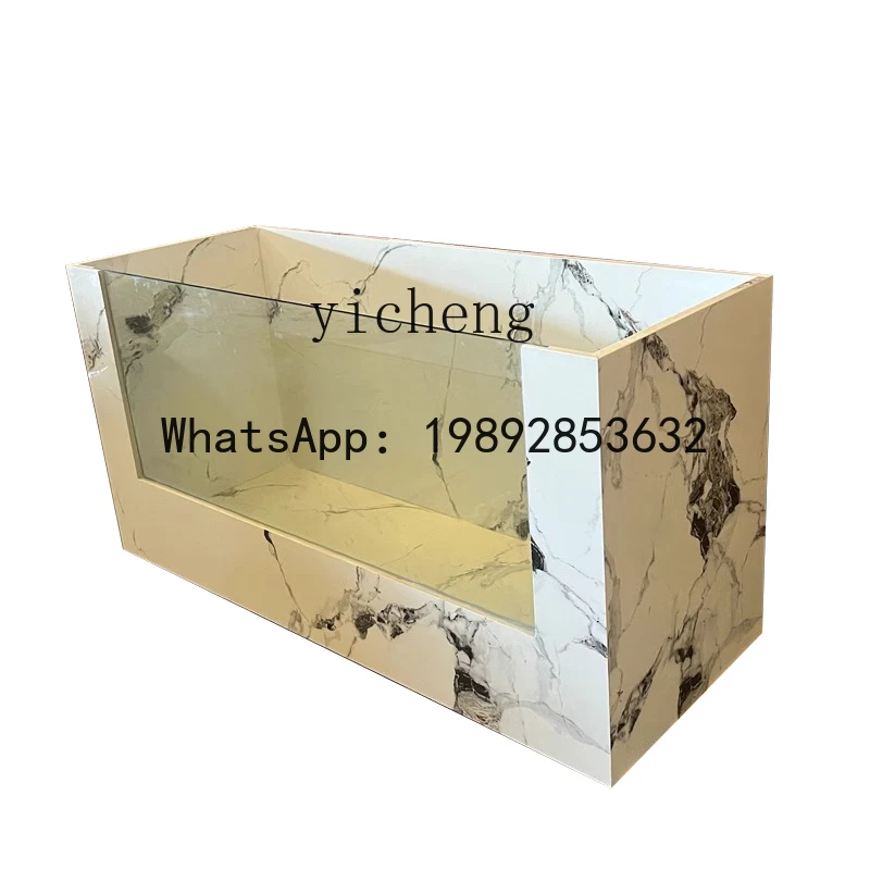 LYY  rock slab floor-to-ceiling fish pond double-layer thickened glass landscape fish  outdoor balcony courtyard ecological tank