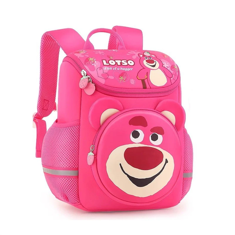 

Kawaii Backpack for Kindergarten Student Pink LOTSO School Bag with Reflective Stripe Cartoon Letter Interior Slot Pocket