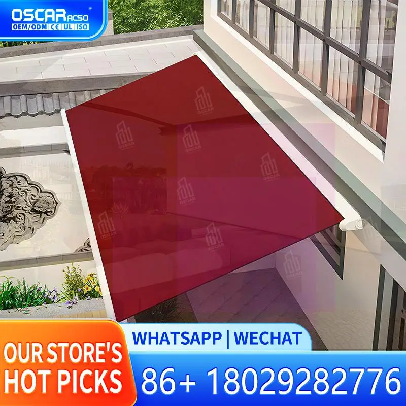 

Motorized Retractable Waterproof Terrace Shade Awning with Adjustable Angle and Remote Control Ideal for Patio Garden and Balcon