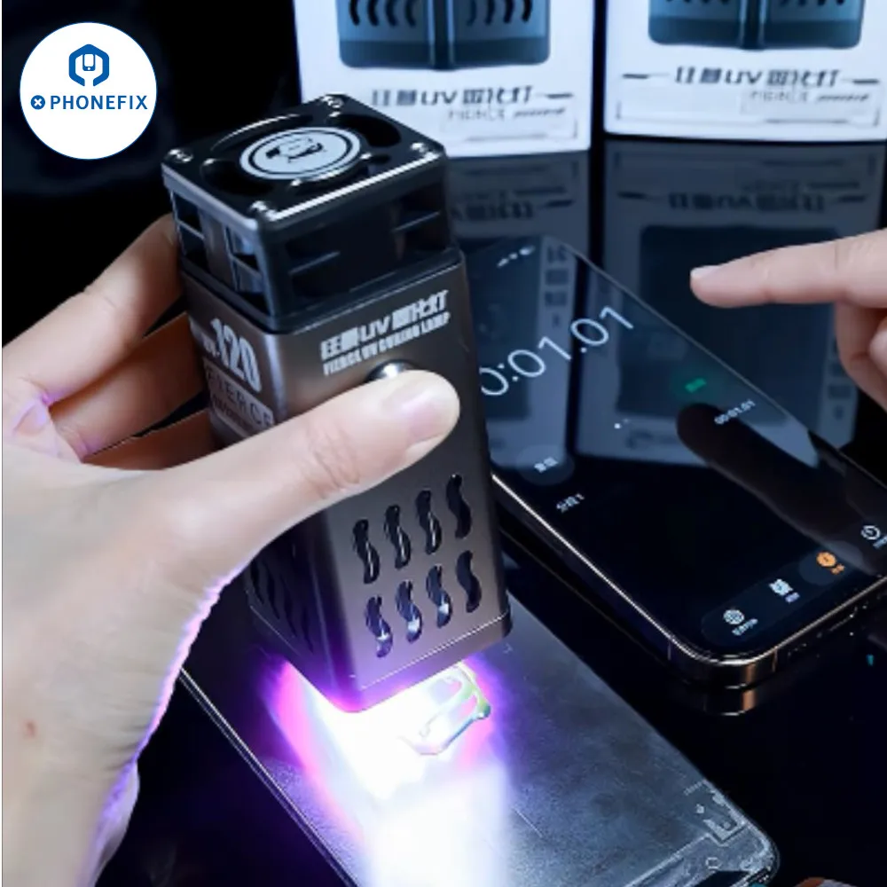 

MECHANIC UV-120 Fierce UV Curing Lamp 46W 12-LED Beads 1S Curing for Electronics Phone Screen Motherboard UV Glue Curing Repair