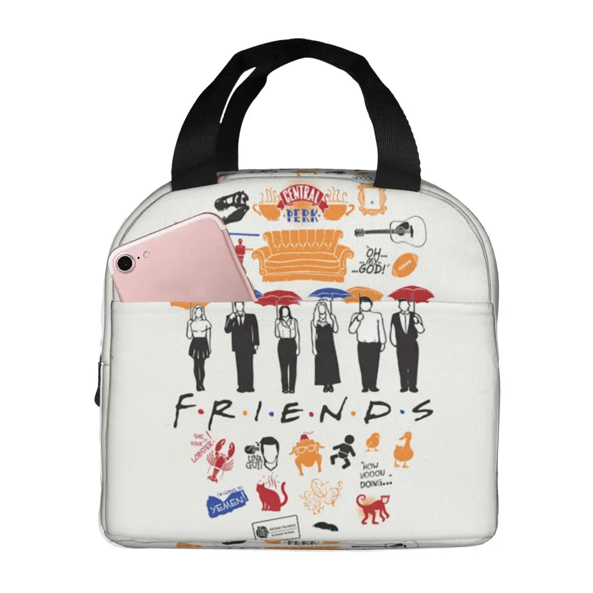 

Friends TV Show Insulated Lunch Bag for Kids School Cooler Thermal Food Box Tote Portable Lunch Boxes Container